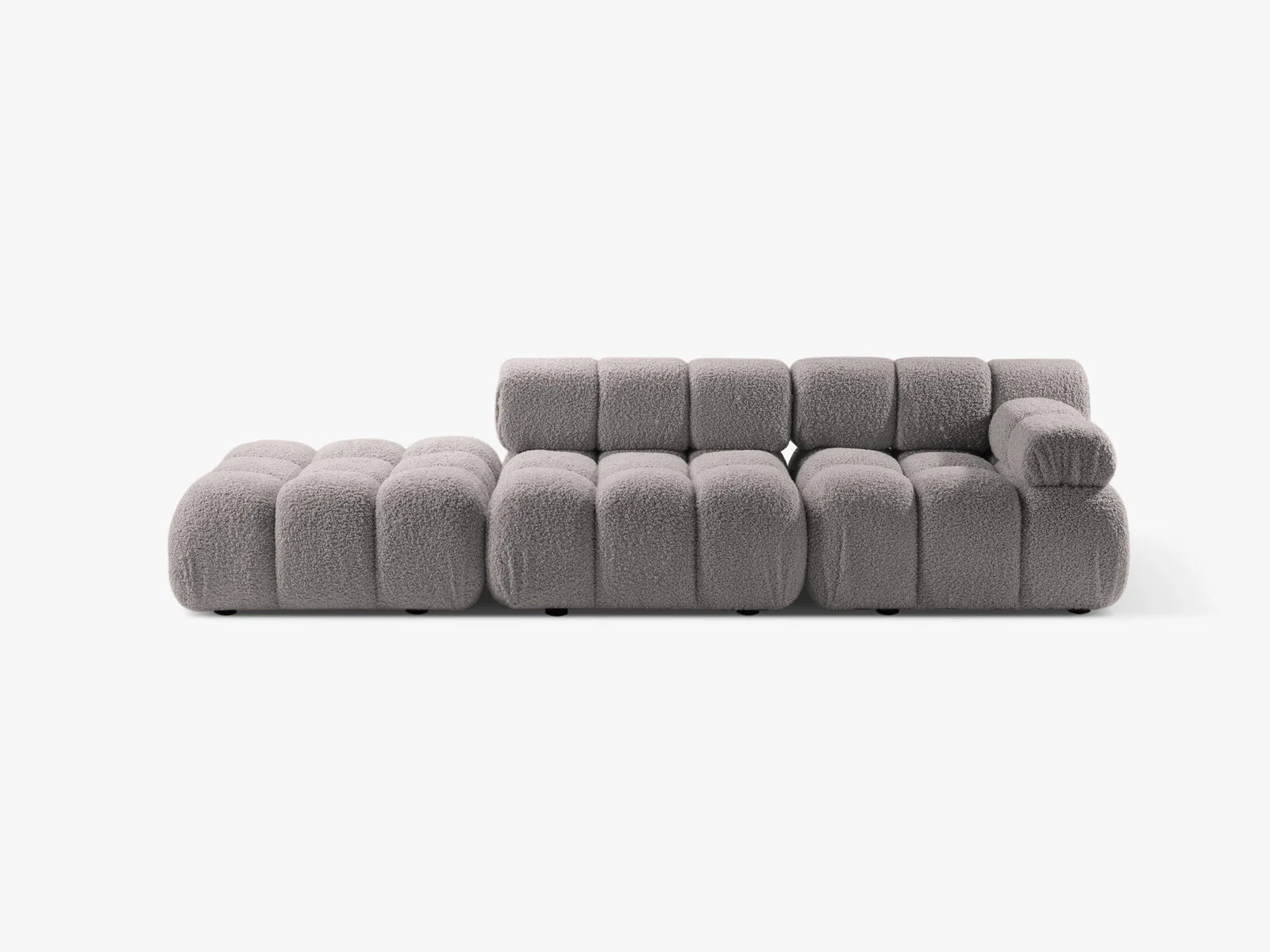 PolsterOase Selene 4-Sitzer Sofa (rechts) in Bouclé, 282 cm Breite - Modulsofa -1 #Variant_Grau
