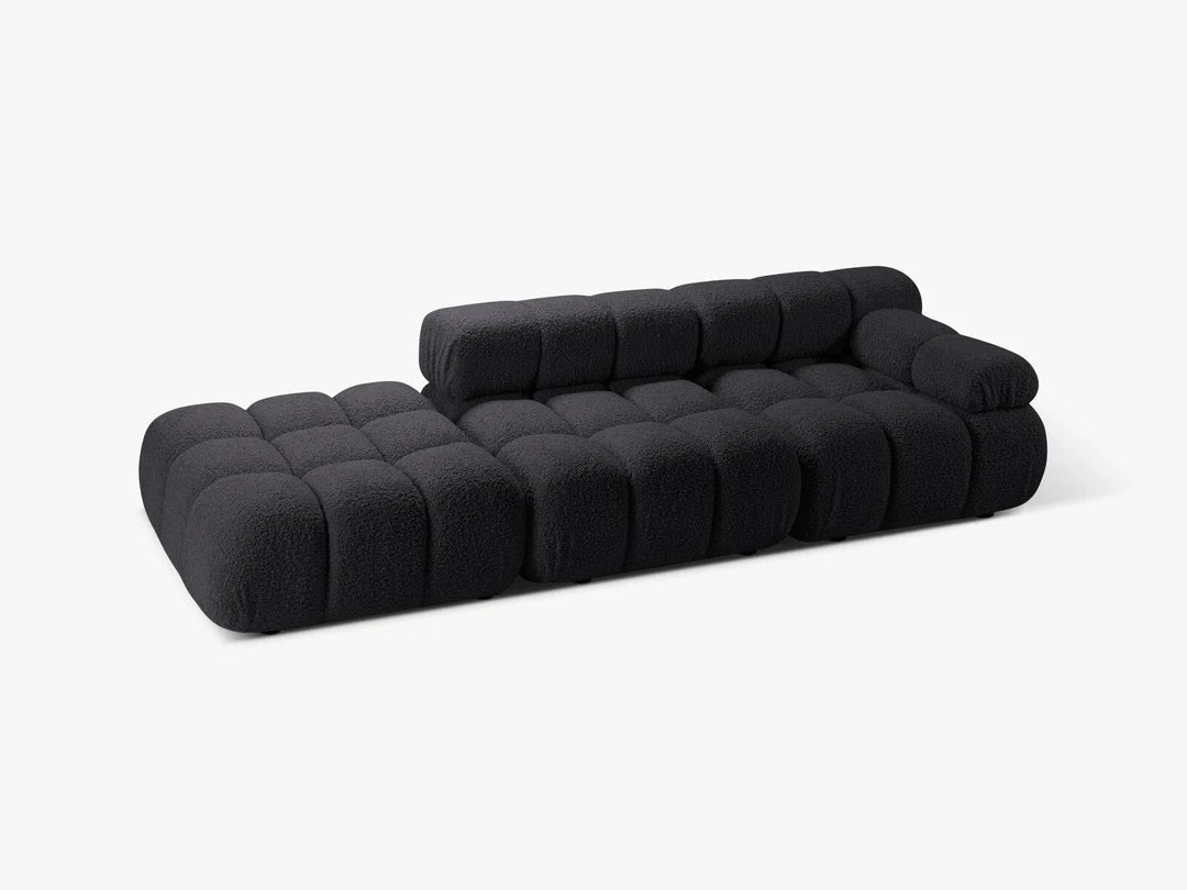 PolsterOase Selene 4-Sitzer Sofa (rechts) in Bouclé, 282 cm Breite - Modulsofa -2 #Variant_Schwarz