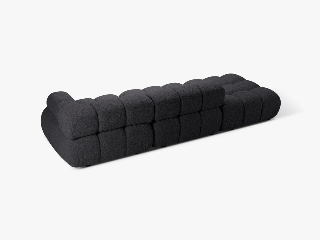 PolsterOase Selene 4-Sitzer Sofa (rechts) in Bouclé, 282 cm Breite - Modulsofa -3 #Variant_Schwarz