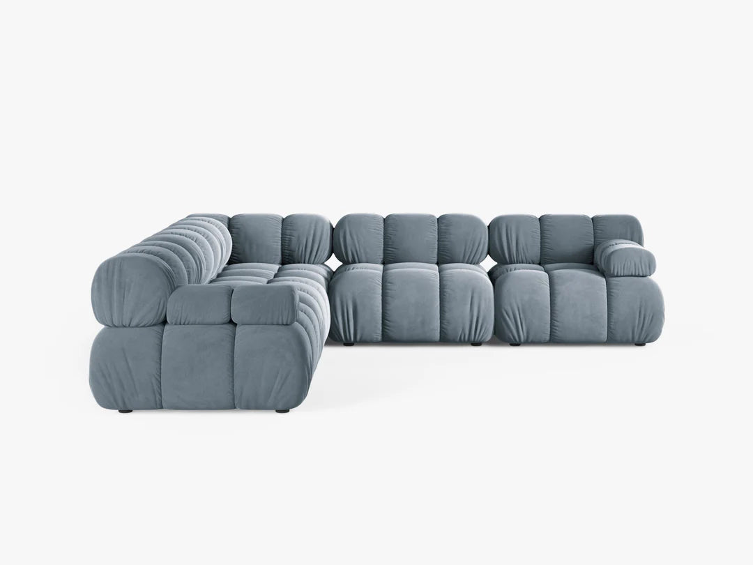 PolsterOase Selene Ecksofa (beidseitig) in Samt, 282 cm Breite - Modulsofa -2 #Variant_Blau