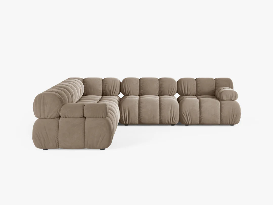 PolsterOase Selene Ecksofa (beidseitig) in Samt, 282 cm Breite - Modulsofa -2 #Variant_Braun