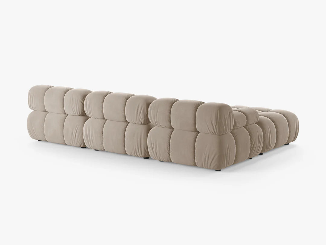 PolsterOase Selene Ecksofa (links) in Samt, 282 cm Breite - Modulsofa -3 #Variant_Beige