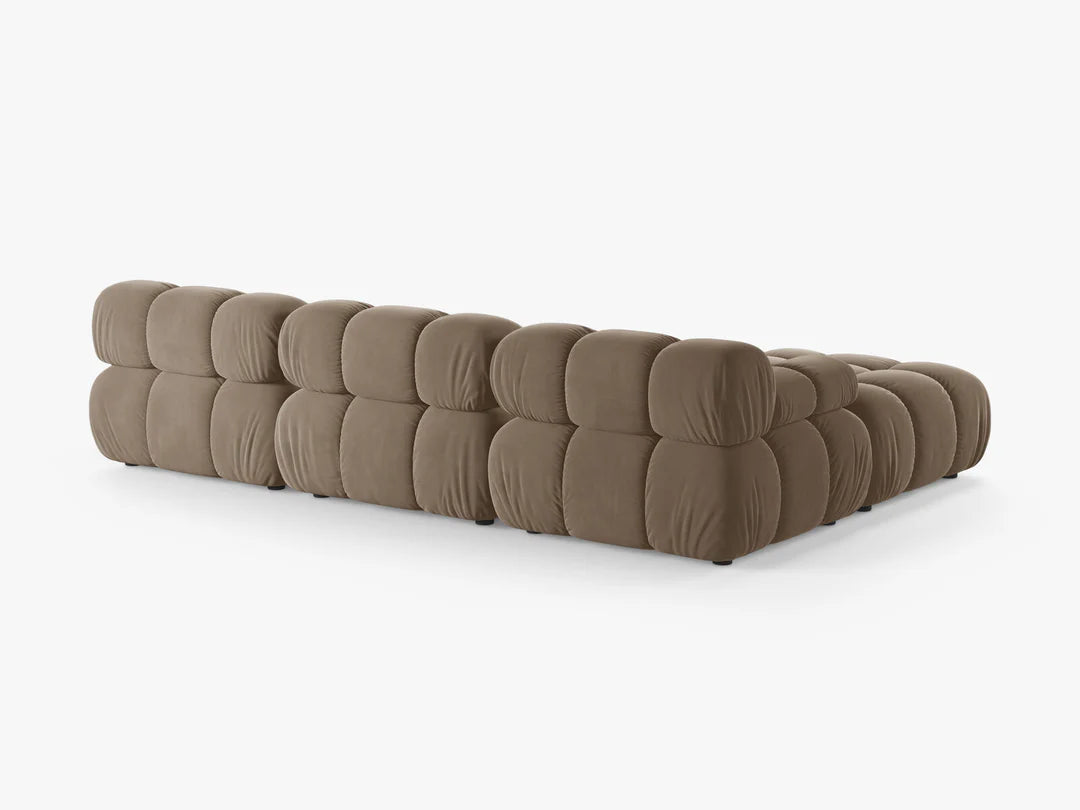 PolsterOase Selene Ecksofa (links) in Samt, 282 cm Breite - Modulsofa -3 #Variant_Braun