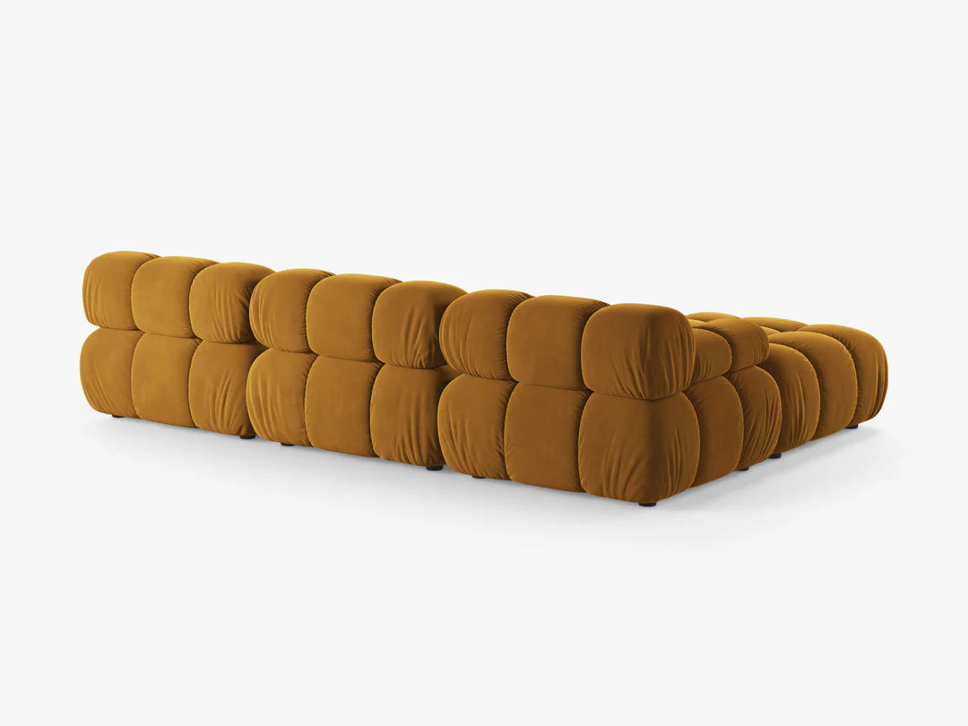 PolsterOase Selene Ecksofa (links) in Samt, 282 cm Breite - Modulsofa -3 #Variant_Gold