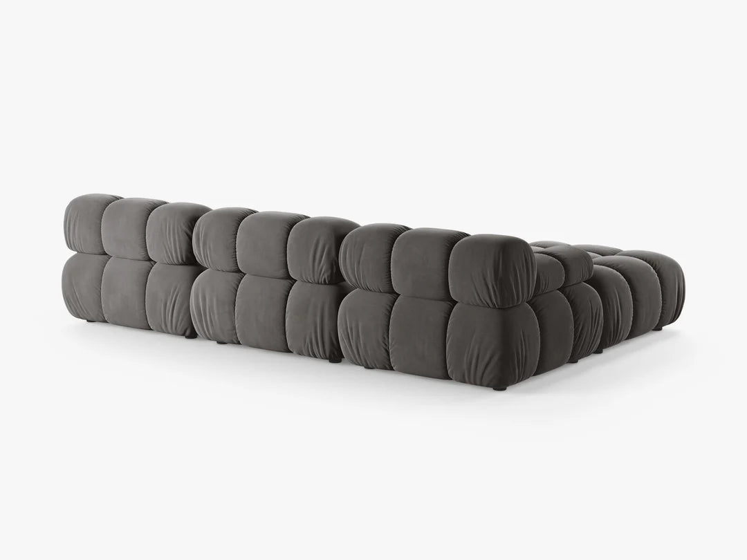 PolsterOase Selene Ecksofa (links) in Samt, 282 cm Breite - Modulsofa -3 #Variant_Grau