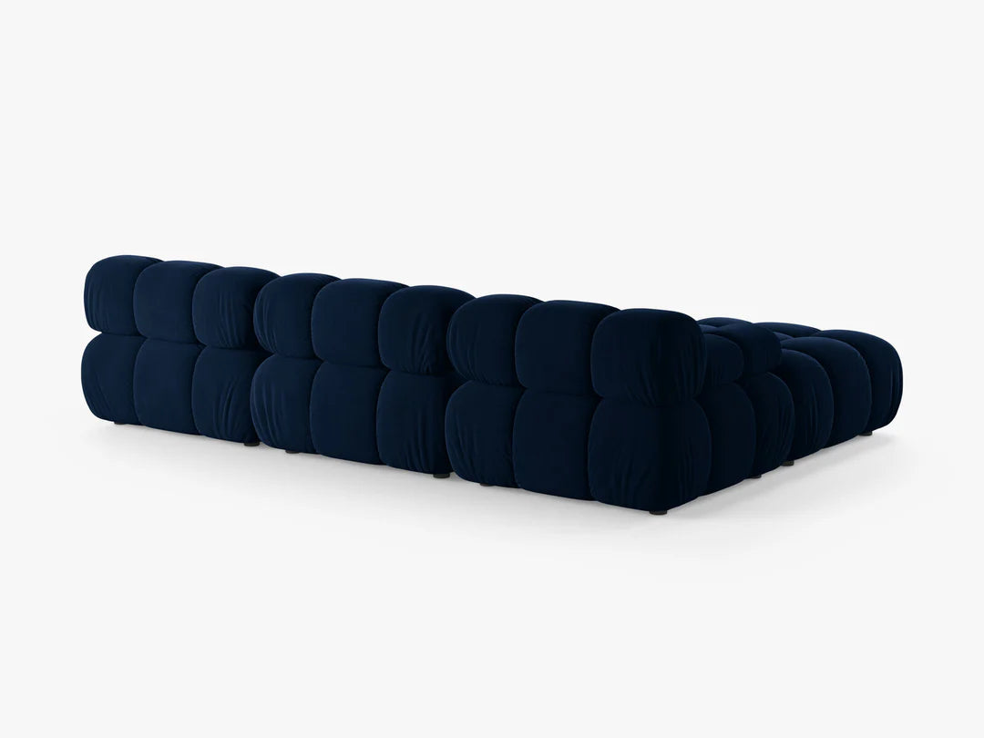 PolsterOase Selene Ecksofa (links) in Samt, 282 cm Breite - Modulsofa -3 #Variant_Marineblau
