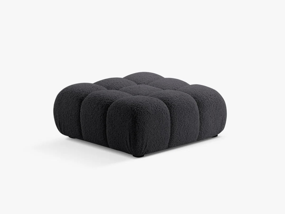 PolsterOase Selene Sofa Hocker in Bouclé, 94 cm Breite - Modulsofa -2 #Variant_Schwarz
