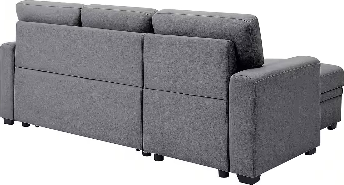 PolsterOase Sofa Ecksofa in Struktur, 199 cm Breite -3 #Variant_Grau-Links