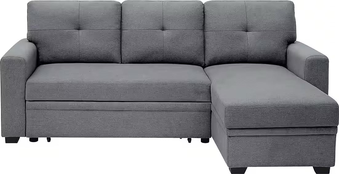 PolsterOase Sofa Ecksofa in Struktur, 199 cm Breite -4 #Variant_Grau-Rechts