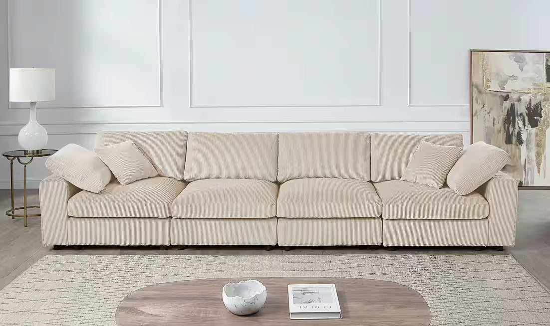 PolsterOase Sofa Modulsofa in Cord, 352 cm Breite -2