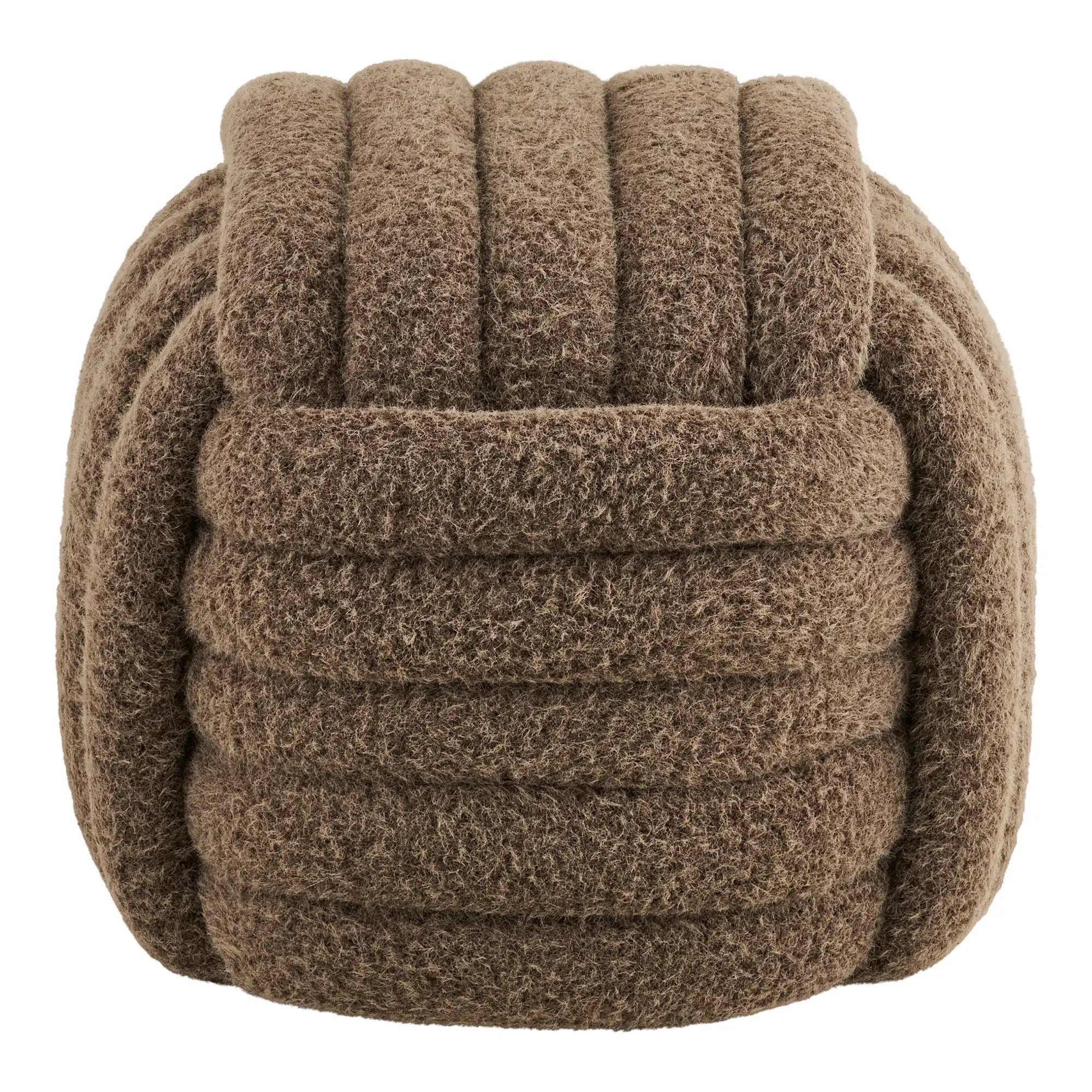 Pouf in Braun 48x48 cm – Moderner Sitzhocker im skandinavischen Stil