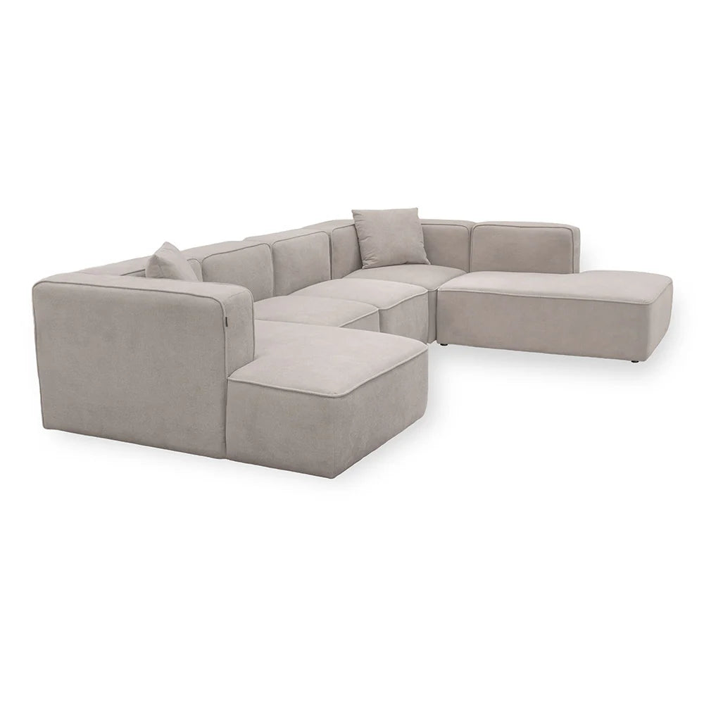 Benne U-Modulsofa Rechts in Beige, 326 cm Breite | PolsterOase