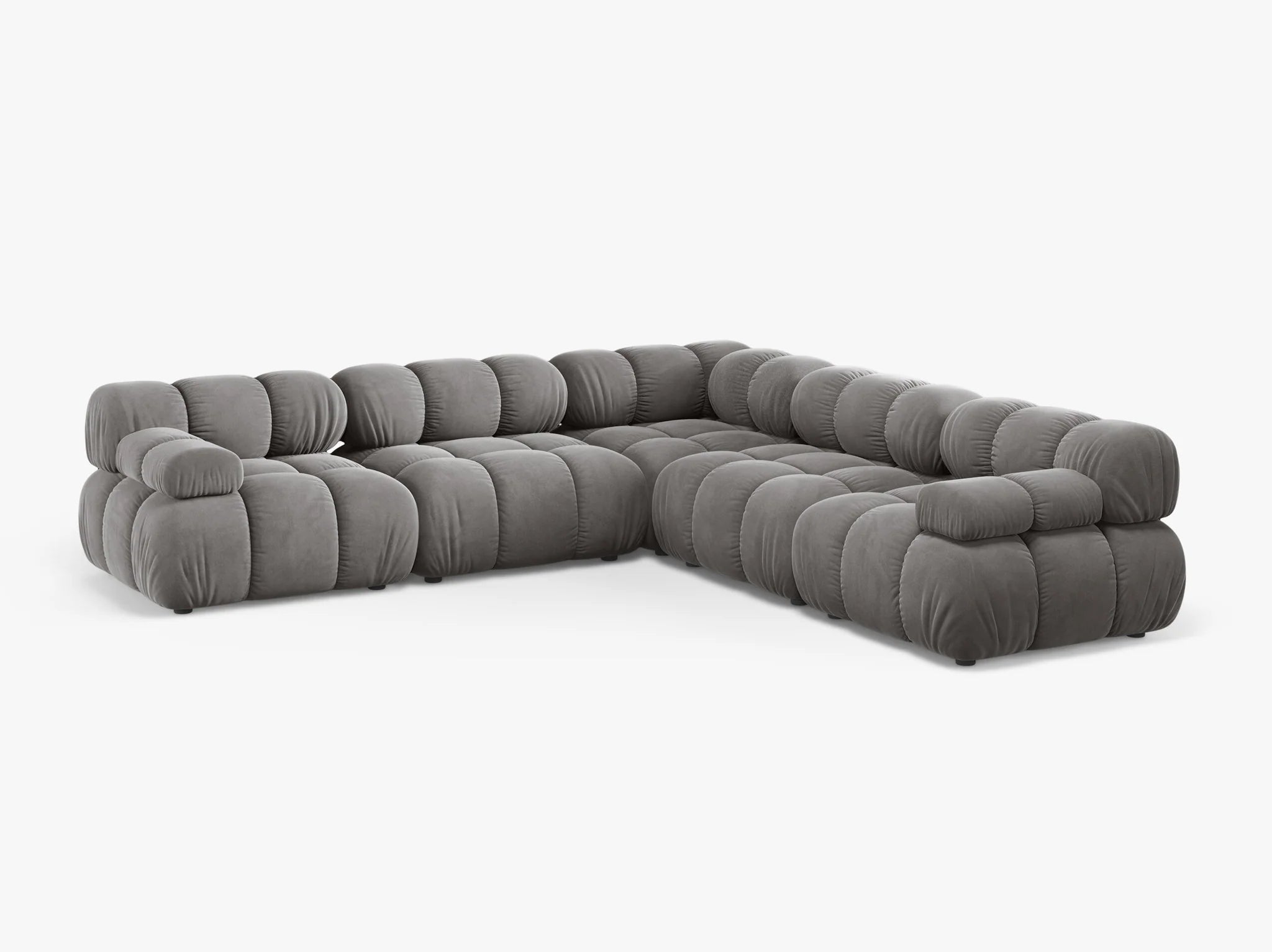 Selene Ecksofa (beidseitig) in Samt, 282 cm Breite - Modulsofa-6