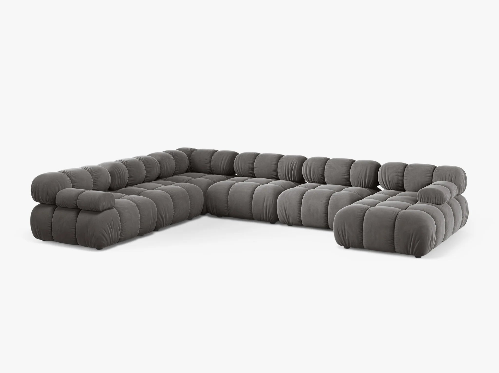 Selene Sofa Wohnlandschaft (links) in Samt, 376 cm Breite - Modulsofa-2