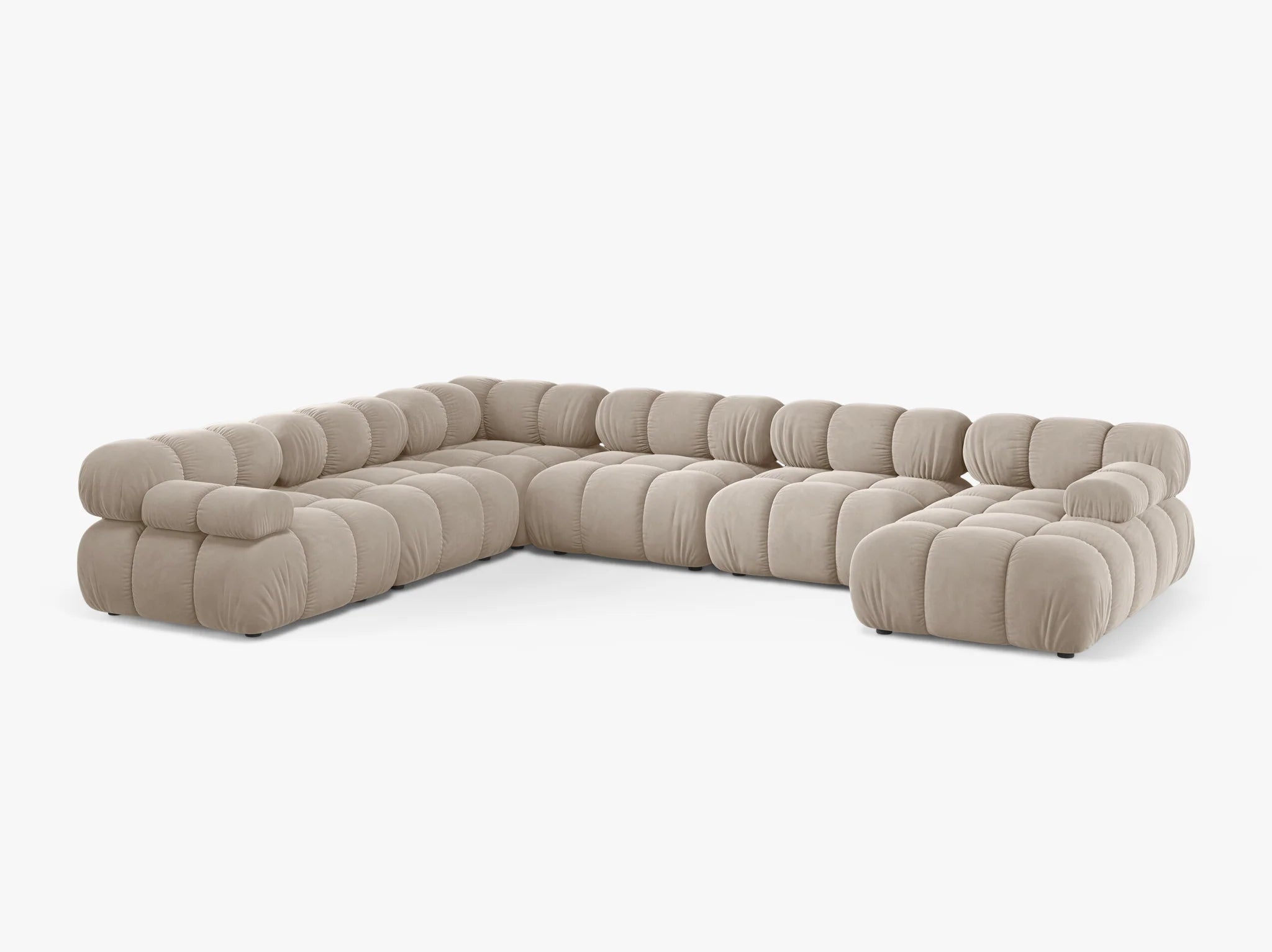 Selene Sofa Wohnlandschaft (links) in Samt, 376 cm Breite - Modulsofa-3