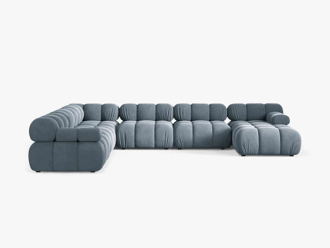 Selene Sofa Wohnlandschaft (links) in Samt, 376 cm Breite - Modulsofa-6