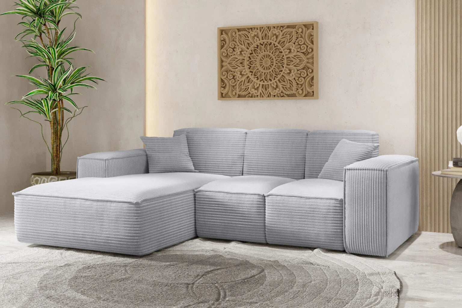 Sofa Ecksofa in Cord #Variant_Grau-Links