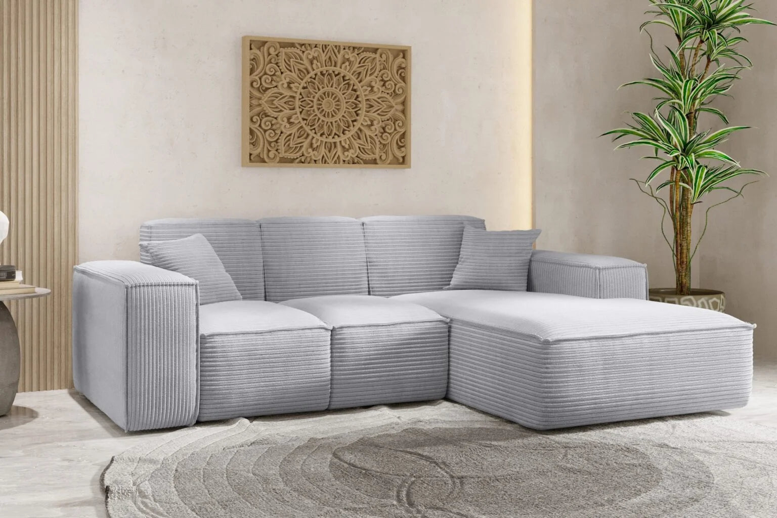 Sofa Ecksofa in Cord #Variant_Grau-Rechts