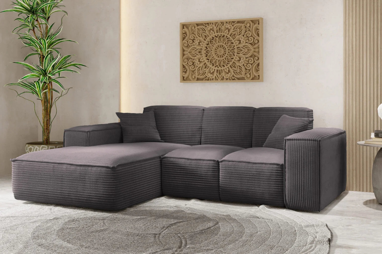 Sofa Ecksofa in Cord #Variant_Dunkelgrau-Links
