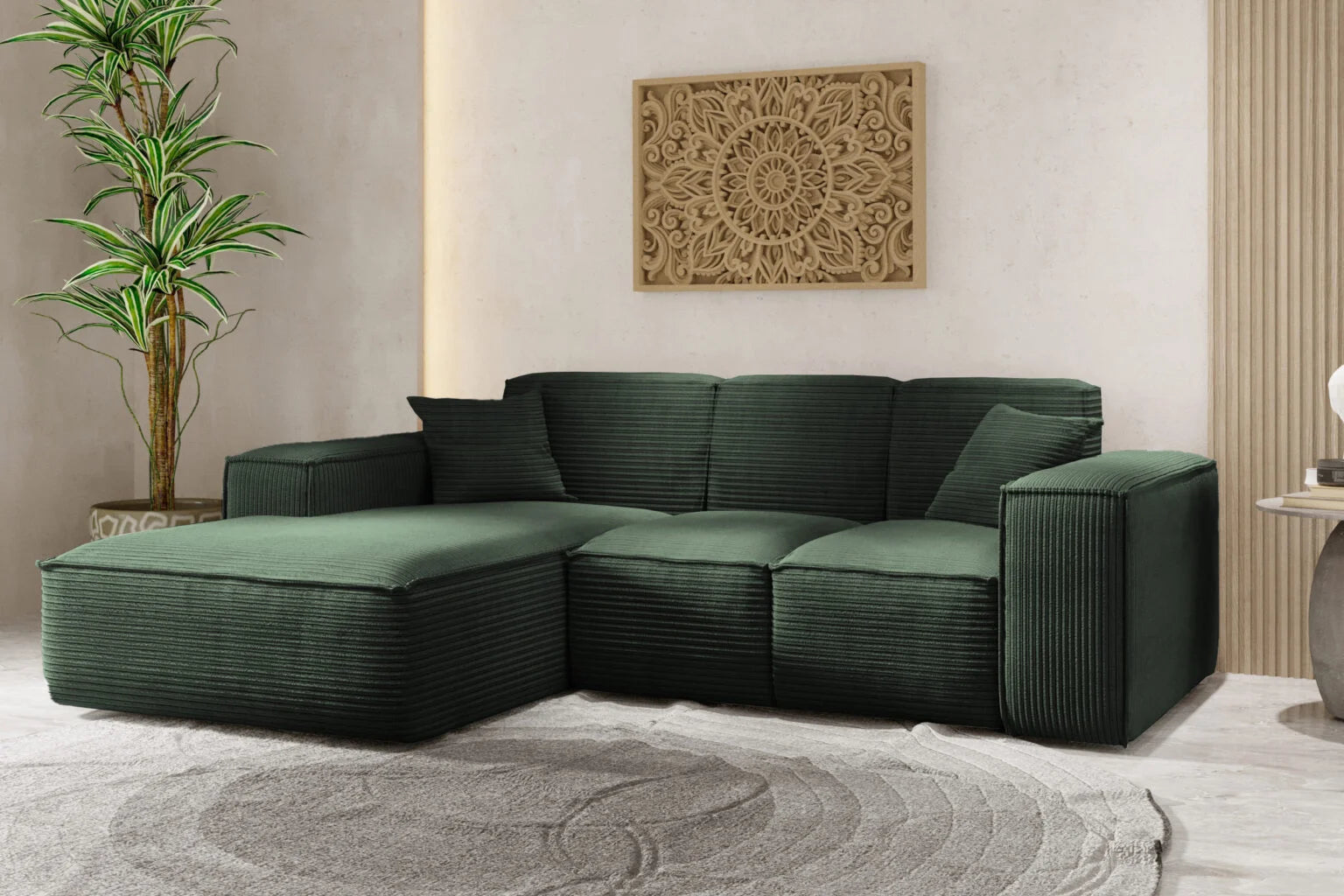 Sofa Ecksofa in Cord #Variant_Grün-Links