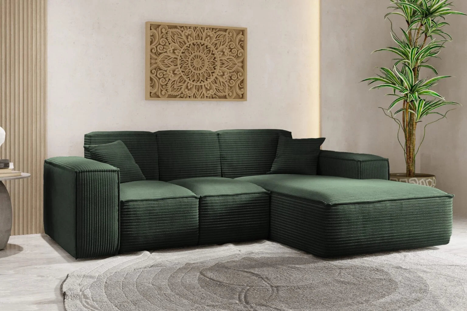 Sofa Ecksofa in Cord #Variant_Grün-Rechts