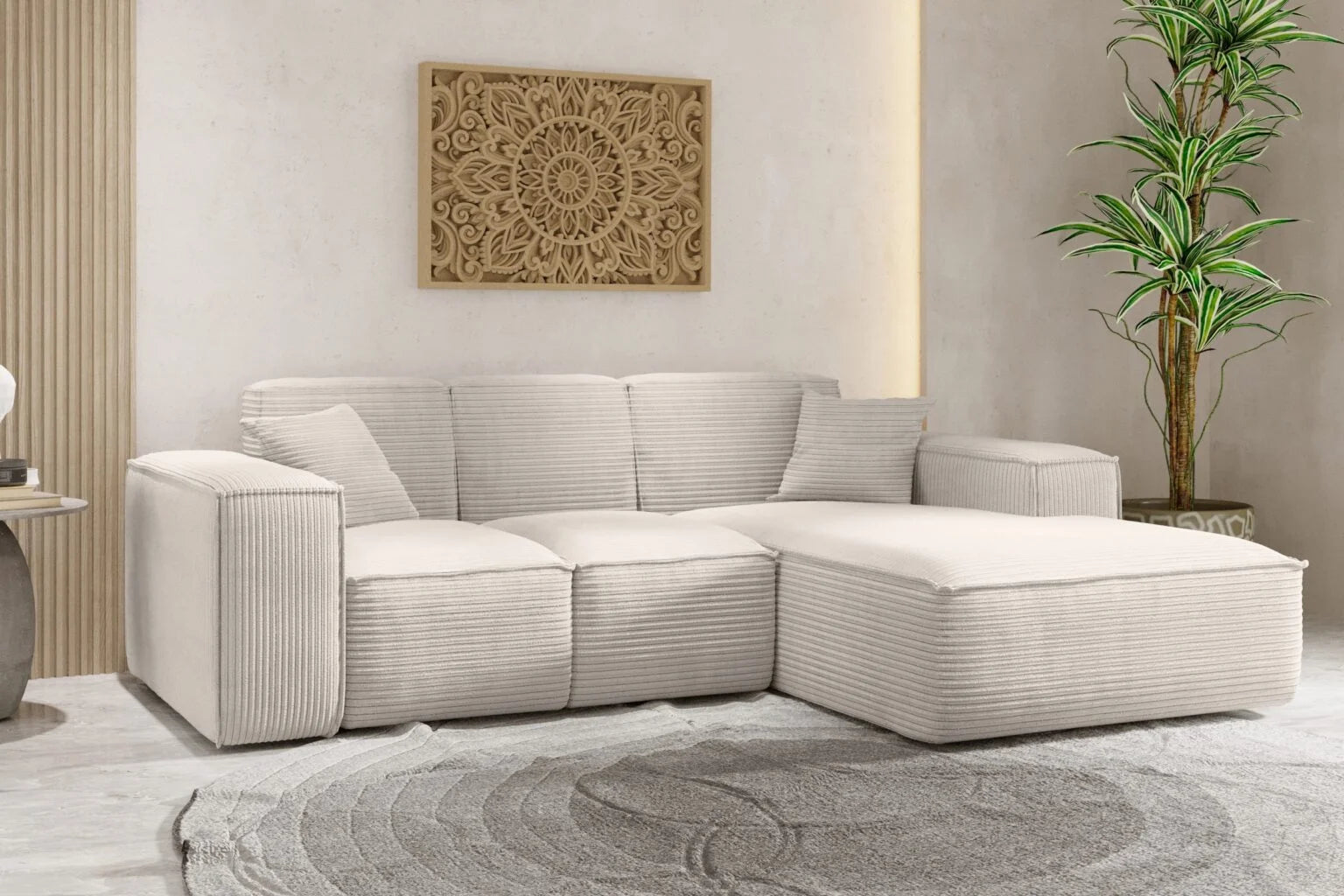 Sofa Ecksofa in Cord #Variant_Beige-Rechts