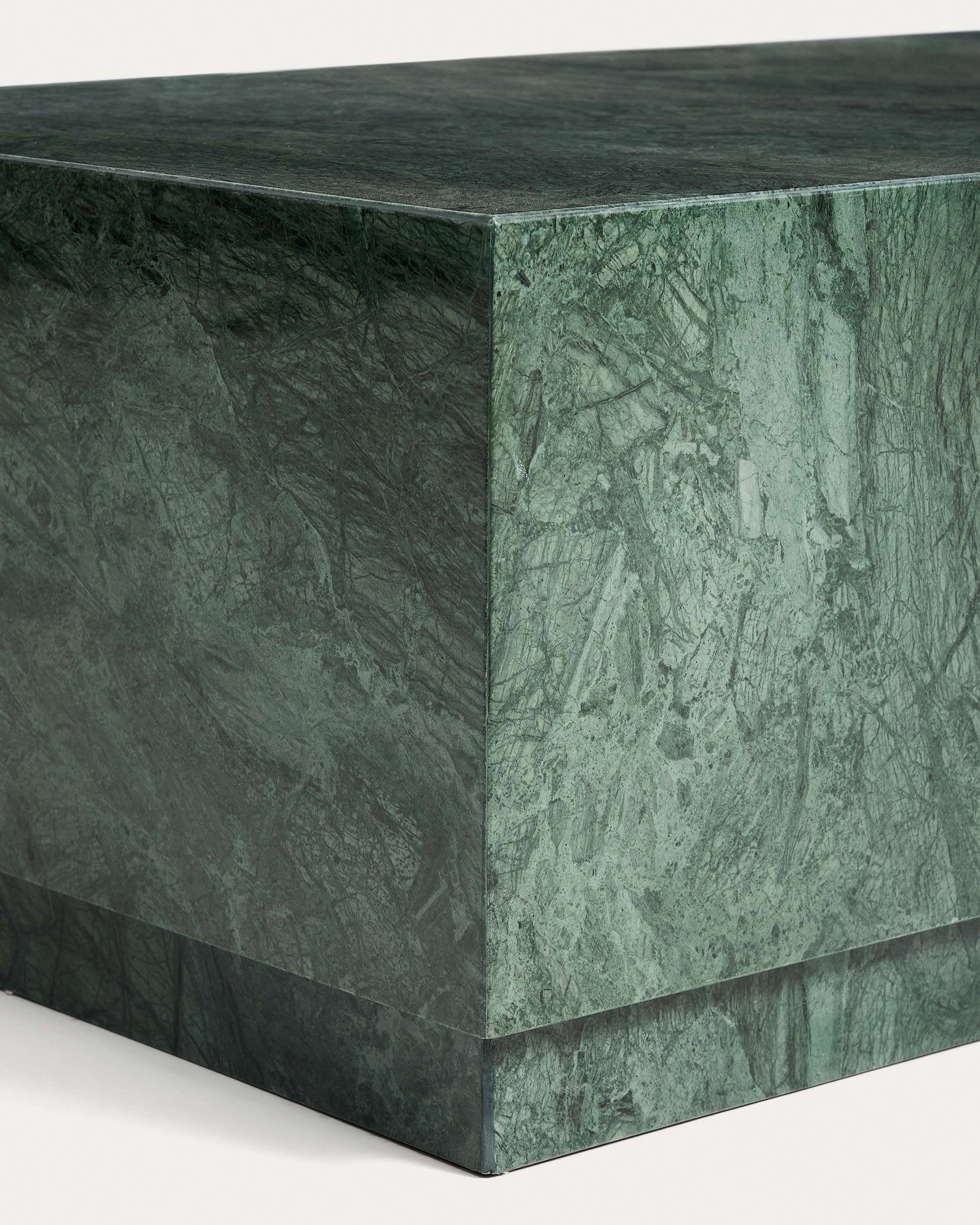 Sorein Couchtisch 100x50 cm – Echter Marmortisch in Grün mit exklusiver Maserung