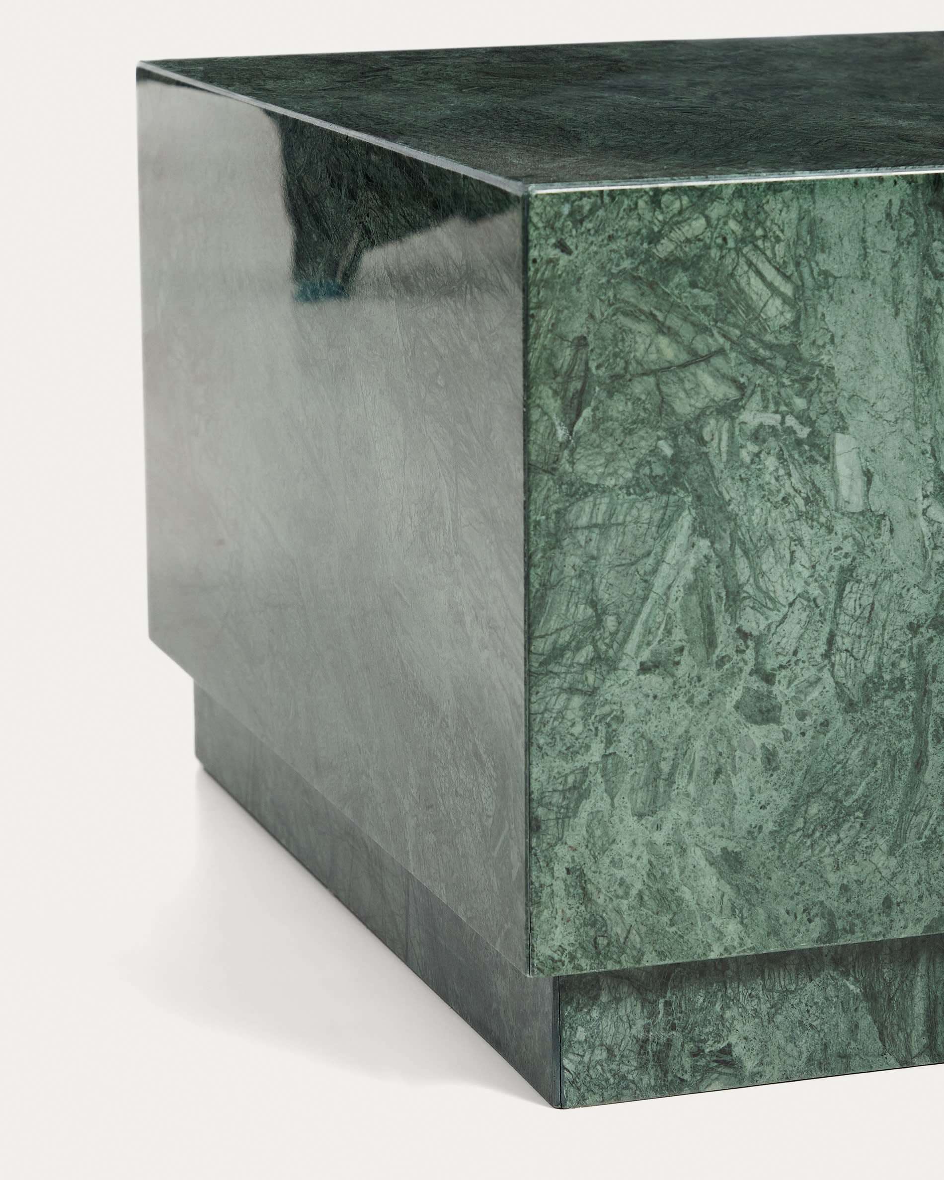 Sorein Couchtisch 100x50 cm – Echter Marmortisch in Grün mit exklusiver Maserung