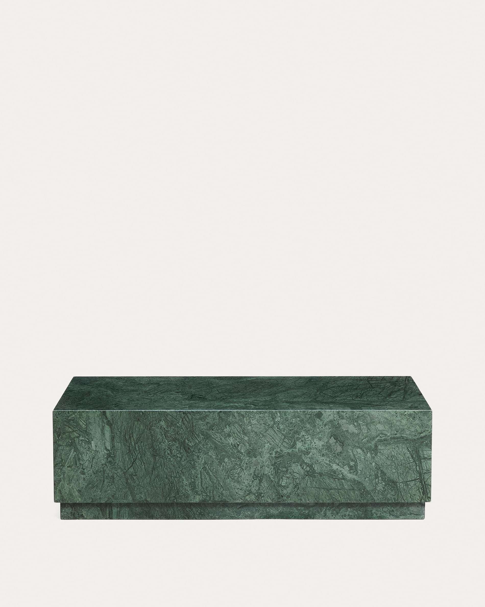Sorein Couchtisch 100x50 cm – Echter Marmortisch in Grün mit exklusiver Maserung