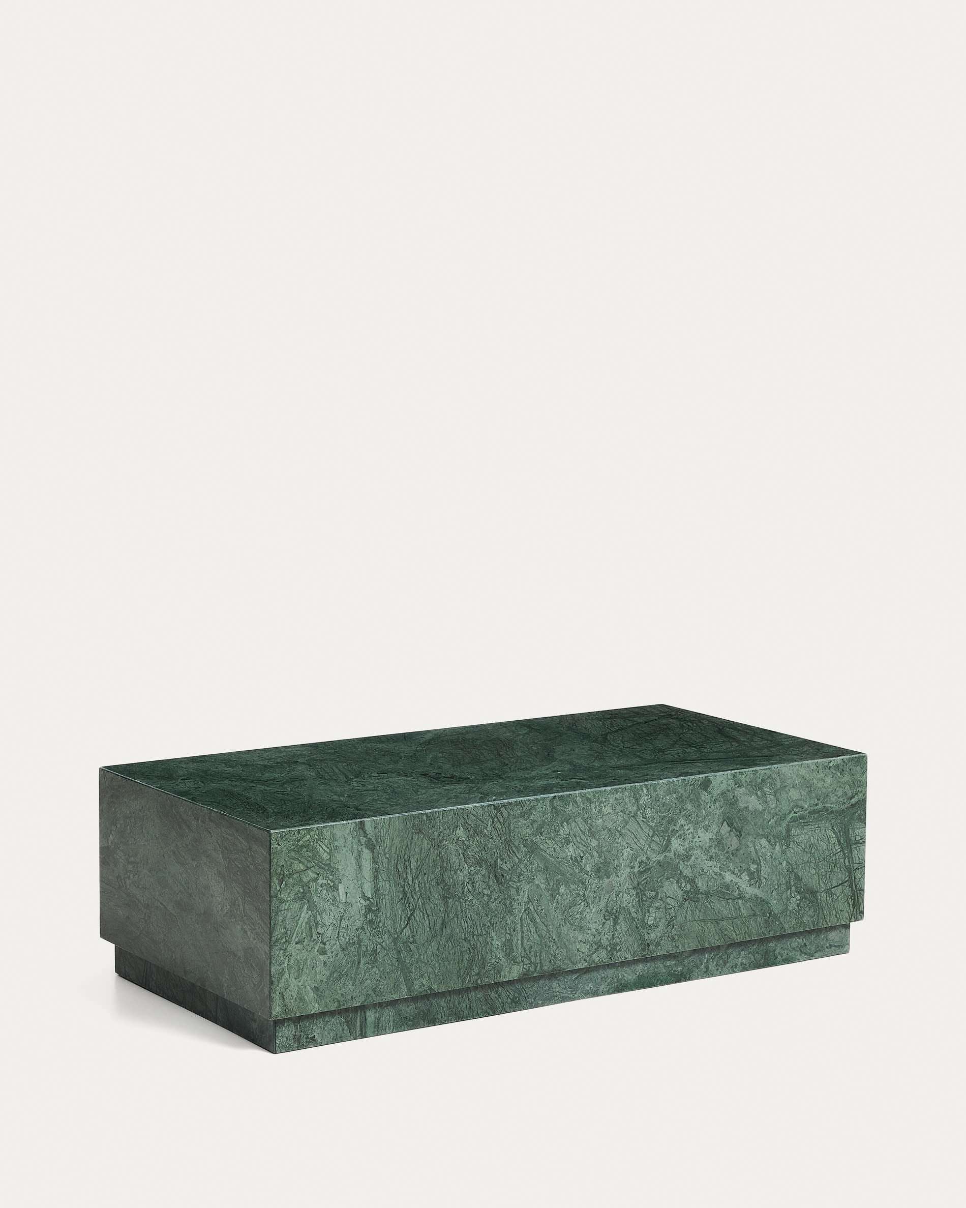 Sorein Couchtisch 100x50 cm – Echter Marmortisch in Grün mit exklusiver Maserung