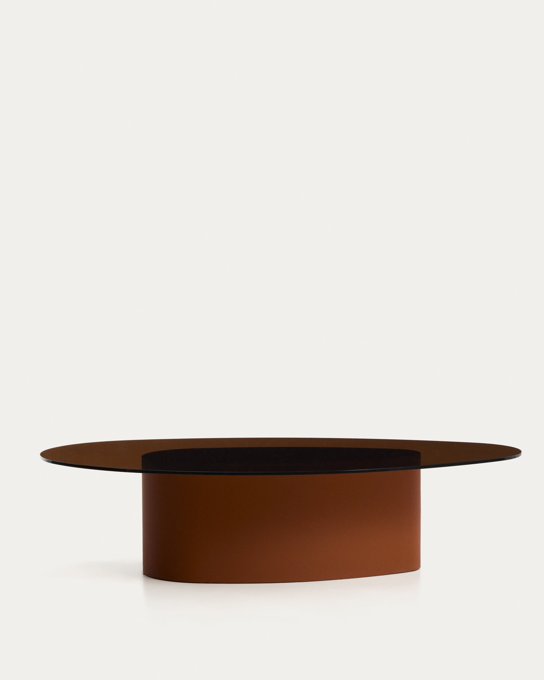 Olir Couchtisch 140x80 cm – Glas & Stahl Designertisch mit skulpturalem Gestell