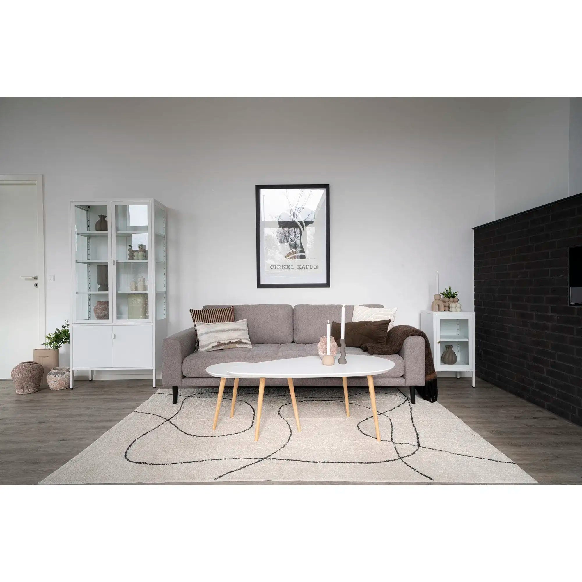 Teppich Natur 160x230 cm – Baumwollteppich im skandinavischen Design