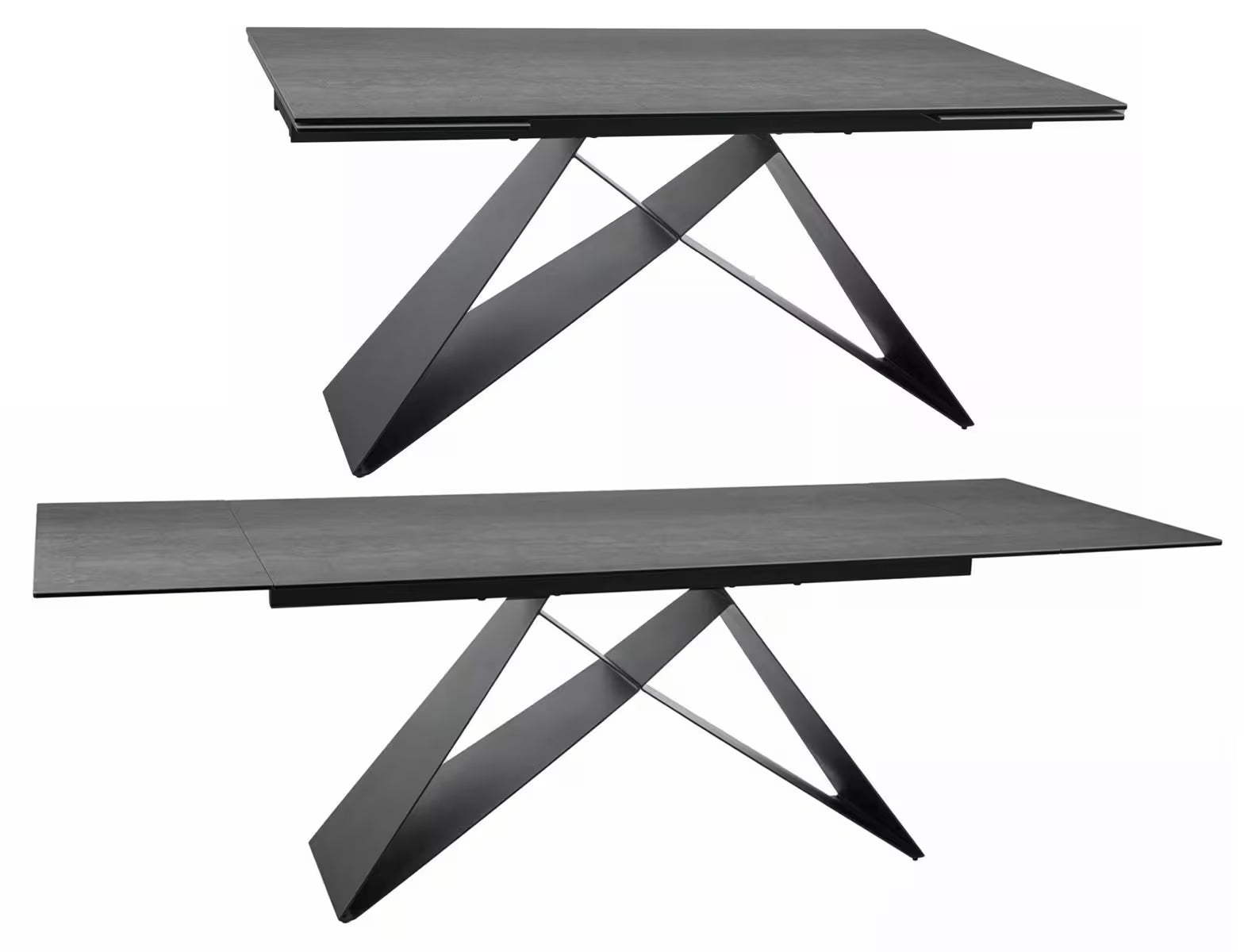 VEVANO Esstisch 160–240 cm – Design Keramiktisch ausziehbar (Ossido Braun / Schwarz Matt)
