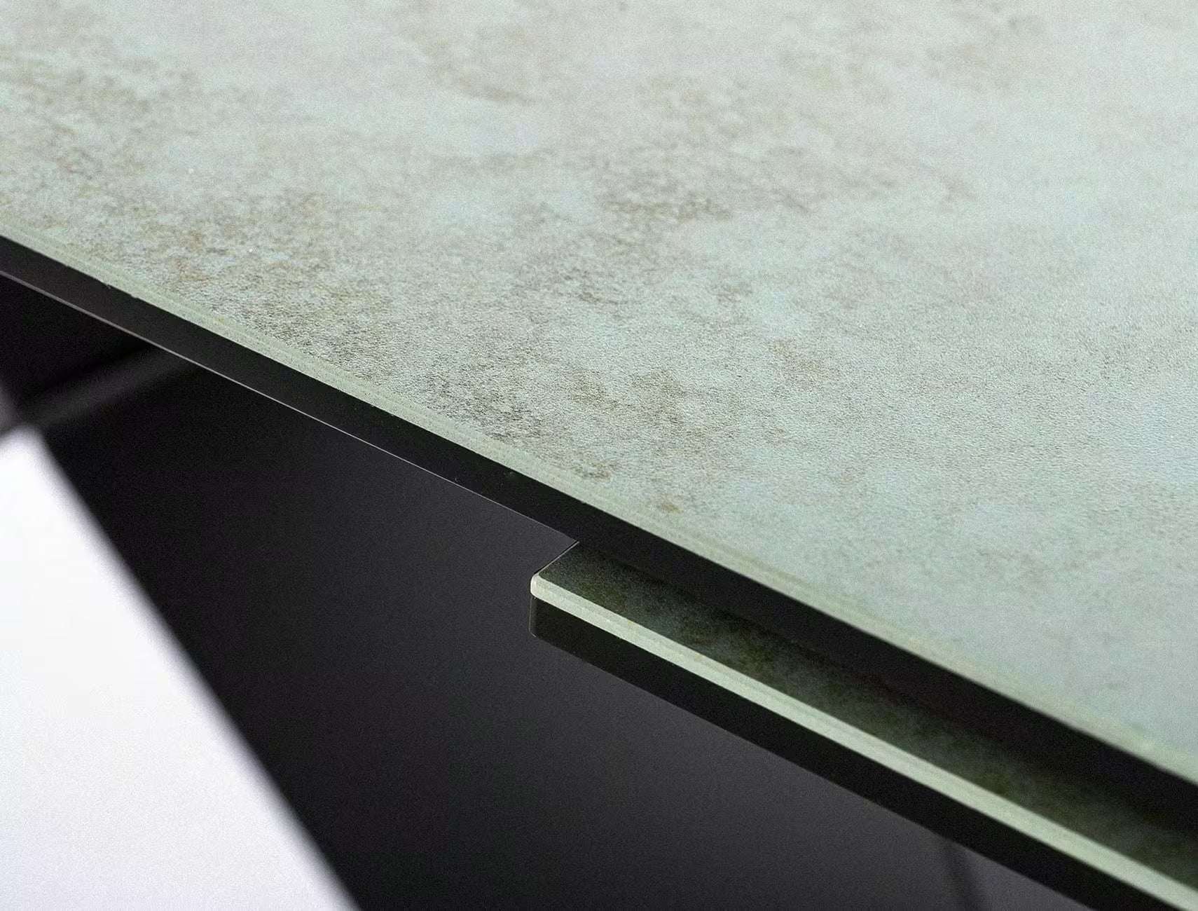 VEVANO Esstisch 160–240 cm – Design Keramiktisch ausziehbar (Oxidiertes Kupfer / Schwarz Matt)