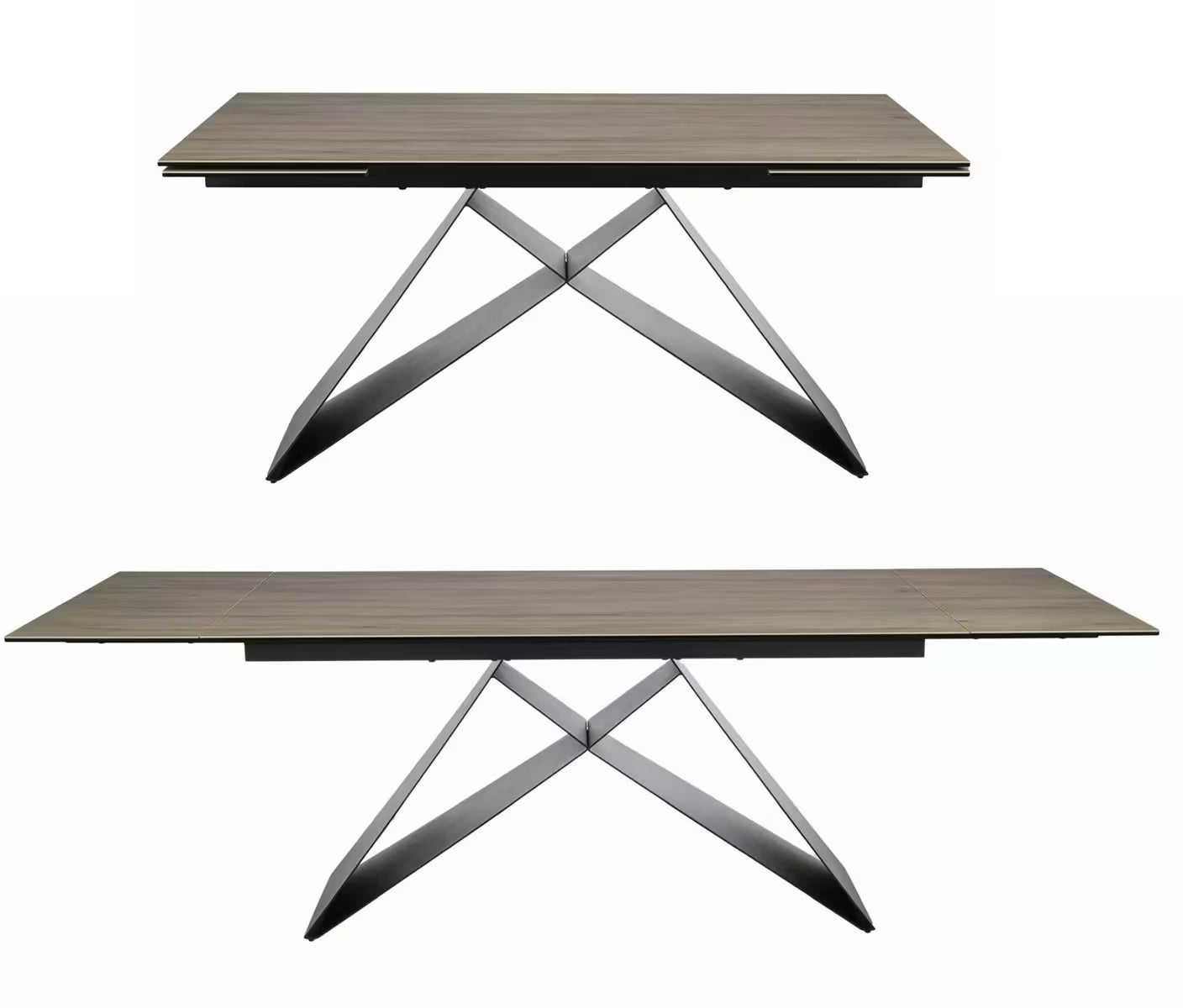VEVANO Westin Esstisch 160–240 cm – Design Keramiktisch ausziehbar (Sanremo Eiche / Schwarz Matt)
