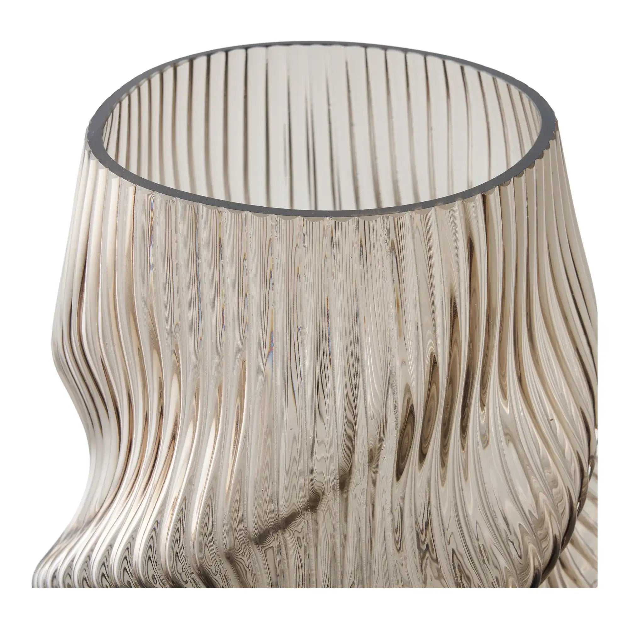 Vase aus Glas in Braun Ø17 cm – Skandinavische Deko 25 cm Höhe