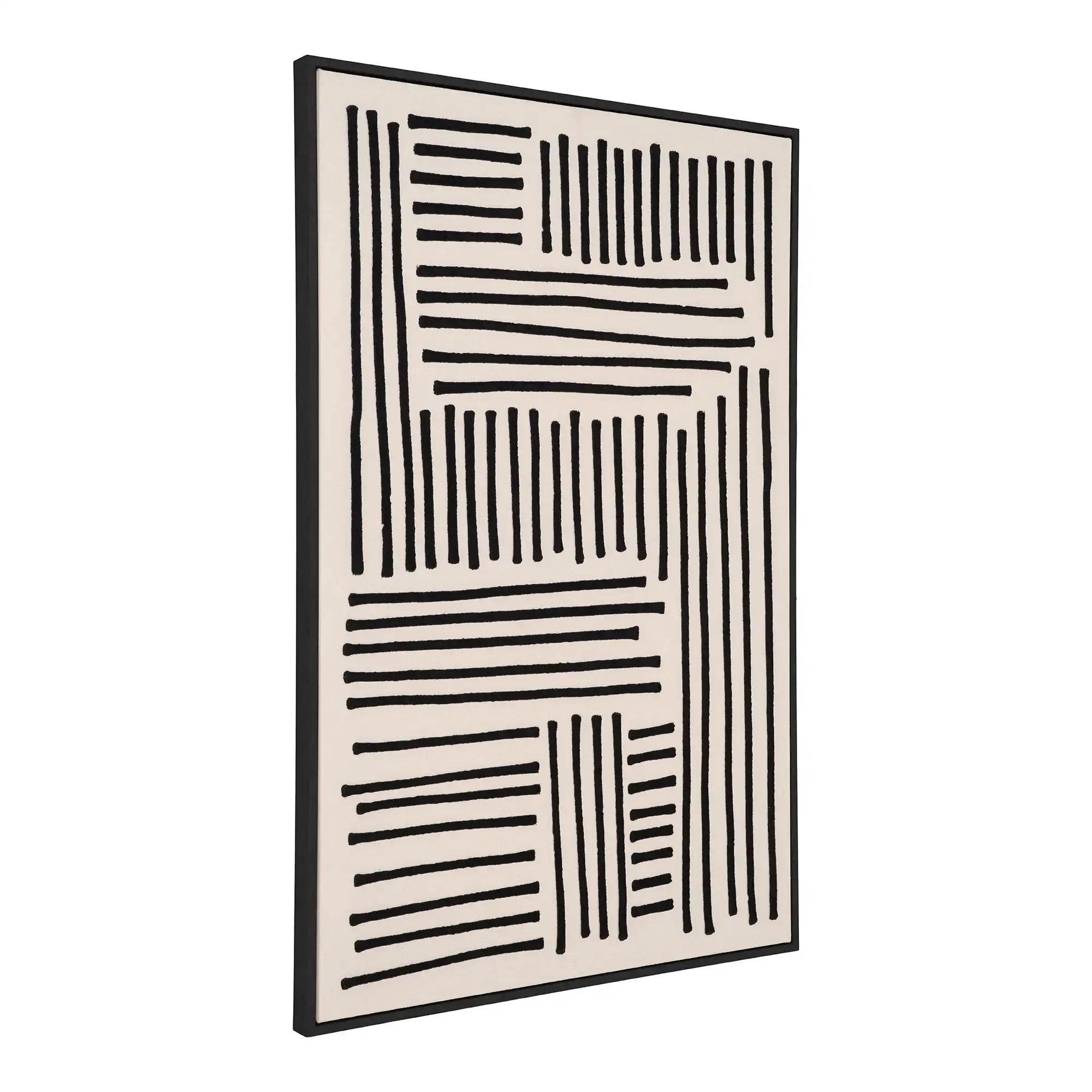 Wandbild Leinwand Schwarz/Beige 60x90 cm – Modernes Canvas im skandinavischen Stil