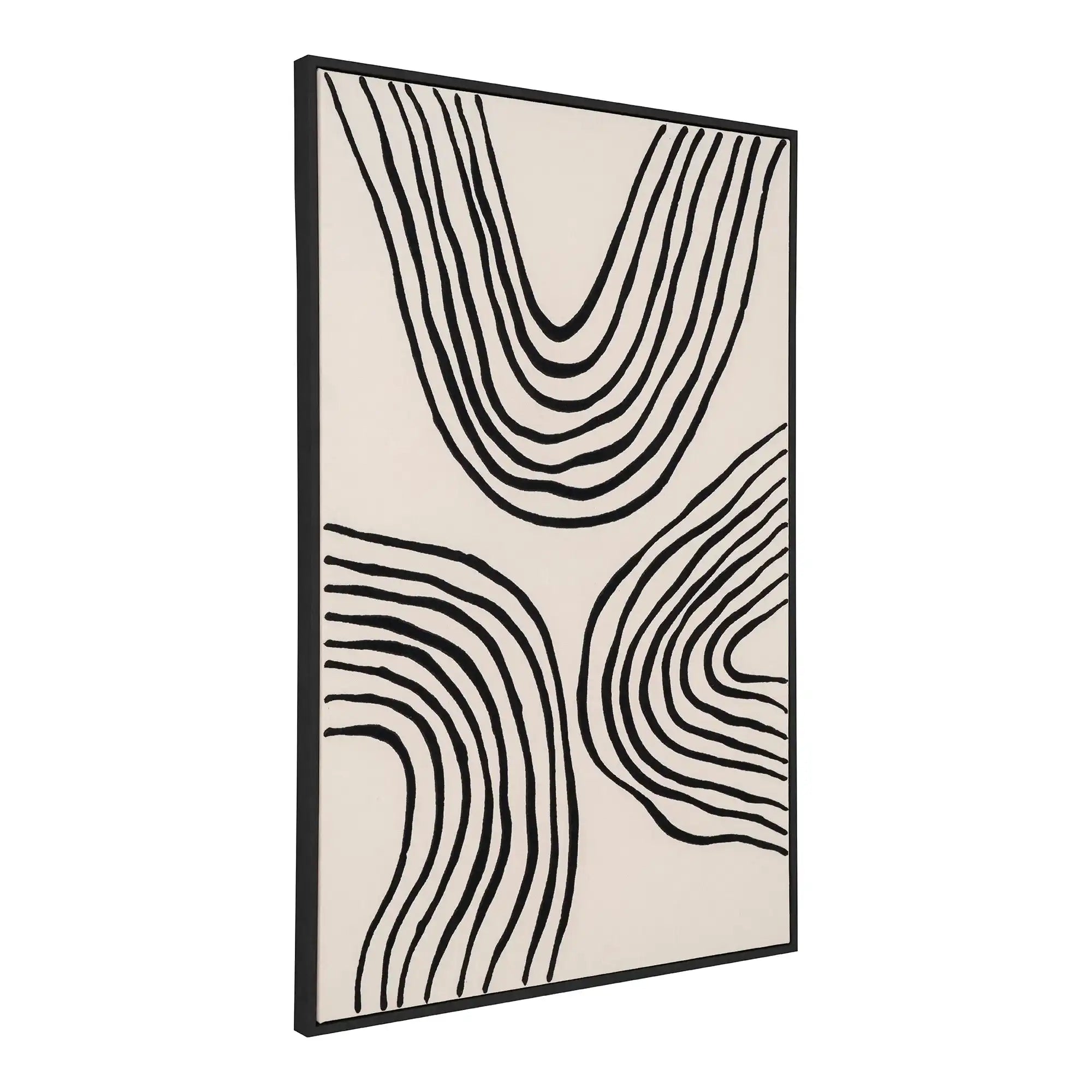 Wandbild Leinwand Schwarz/Beige 60x90 cm – Modernes Canvas im skandinavischen Stil (No.2)