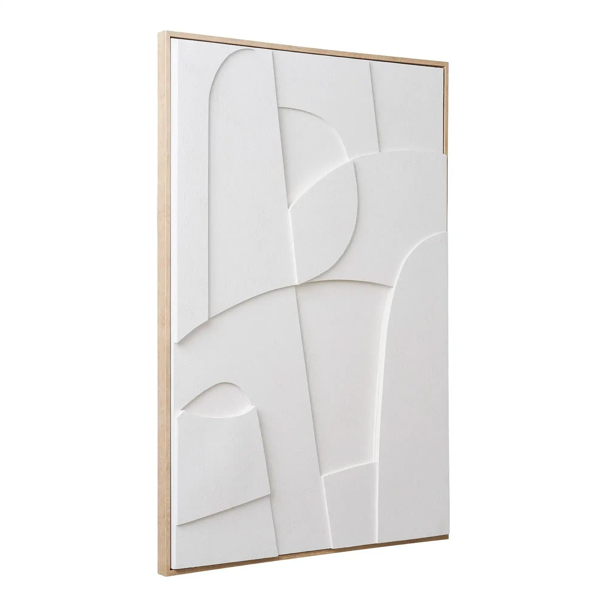 Wanddekoration Relief Weiß 60x90 cm – Modernes Wandbild im skandinavischen Stil