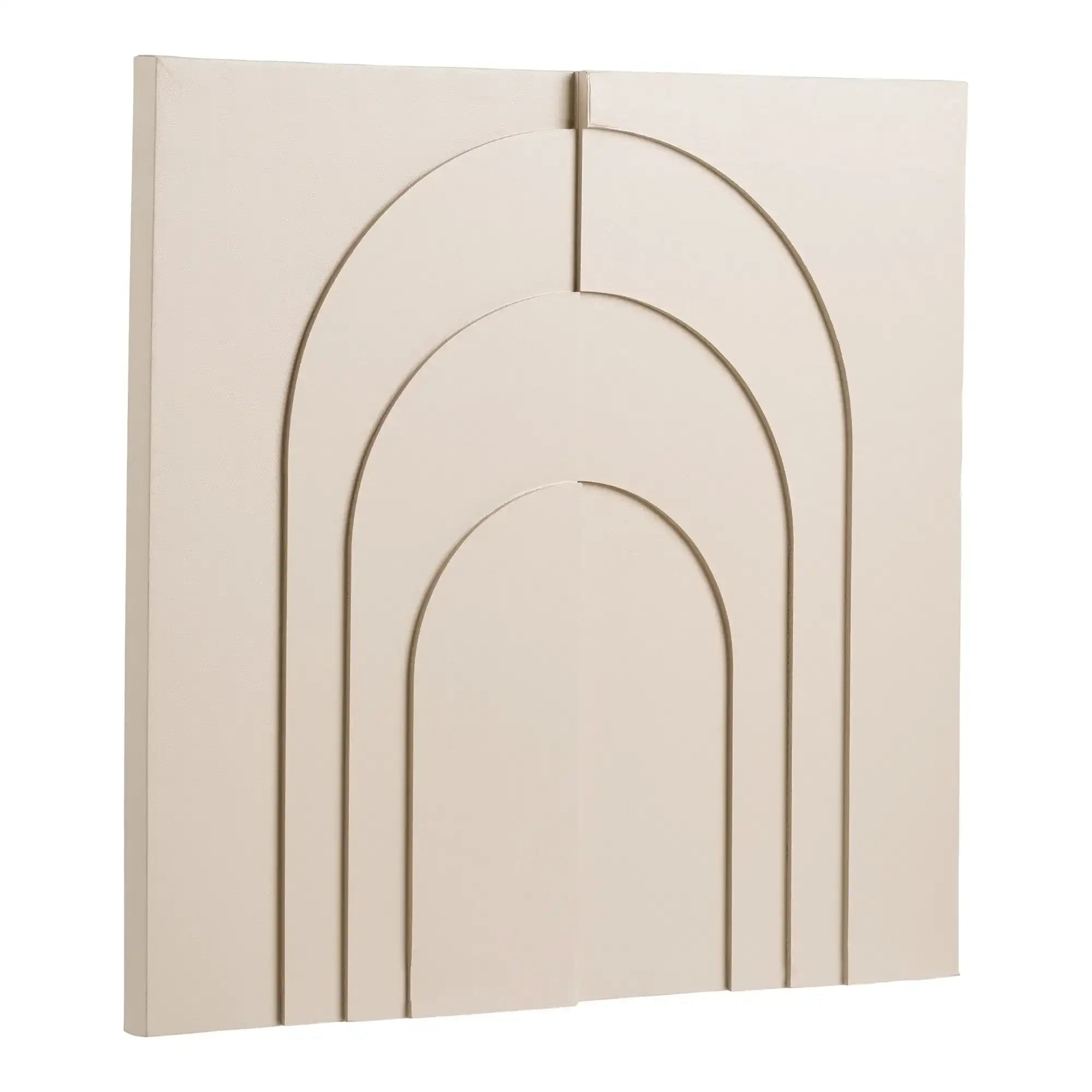 Wanddekoration in Beige 60x60 cm – Relief Wandbild im skandinavischen Stil