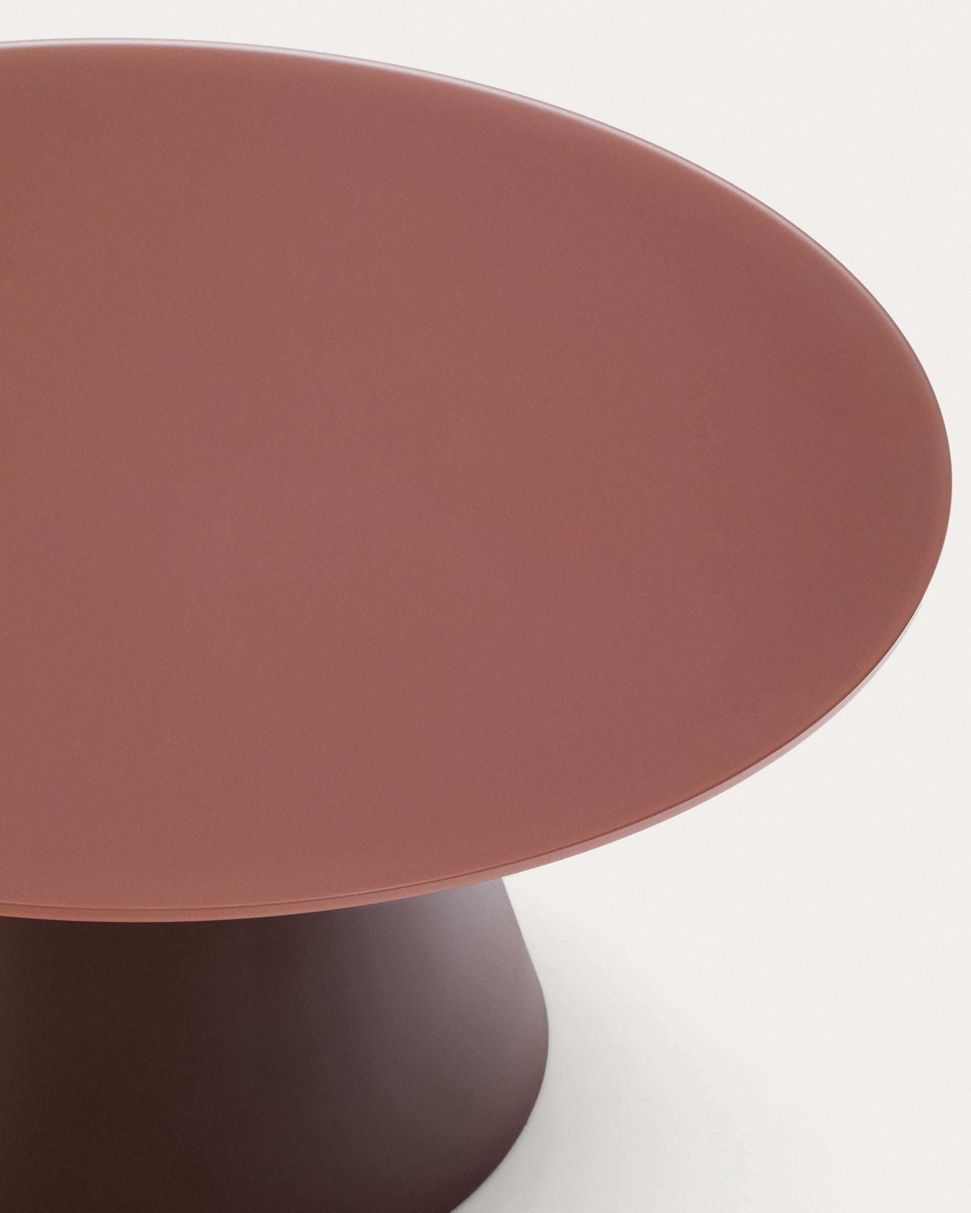 Wilshire Couchtisch Ø80 cm – Milchglas & Stahl in Terracotta (Design Statement)