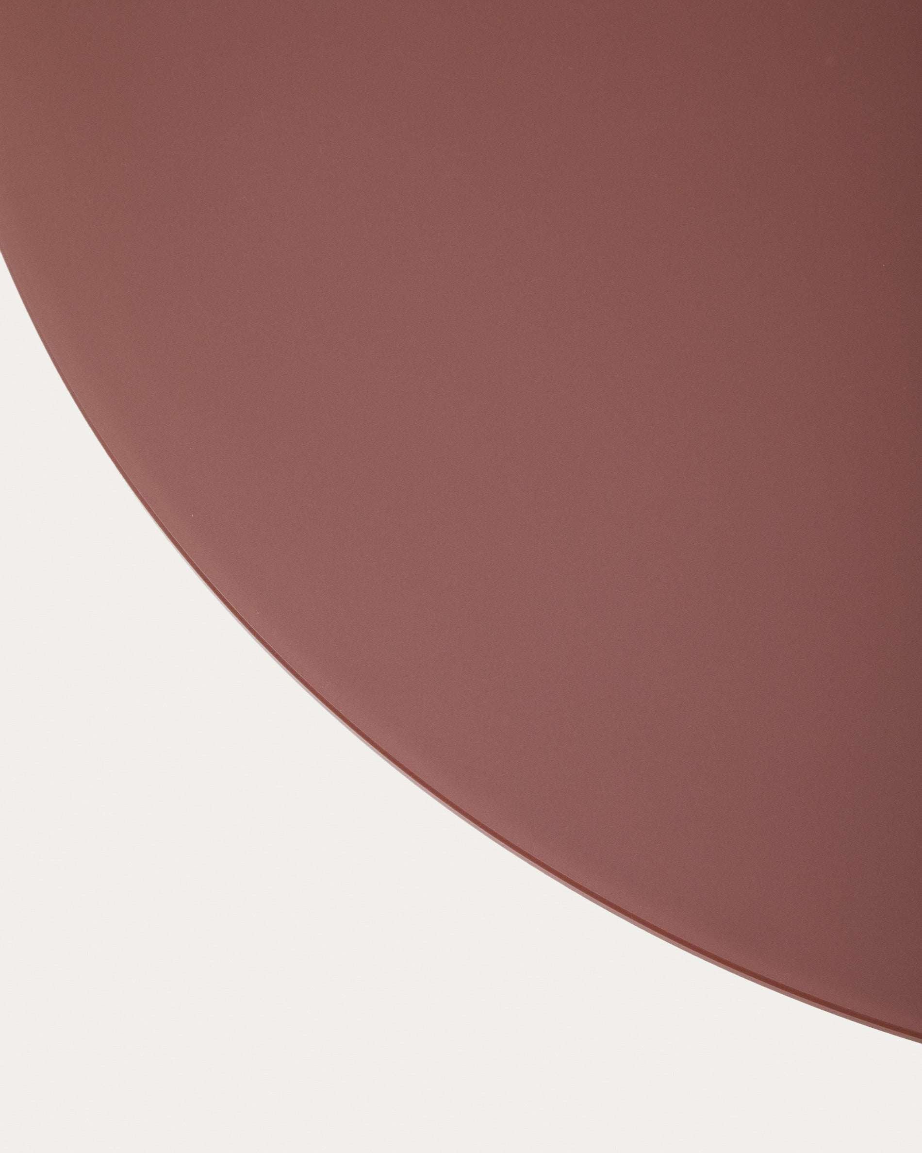Wilshire Couchtisch Ø80 cm – Milchglas & Stahl in Terracotta (Design Statement)