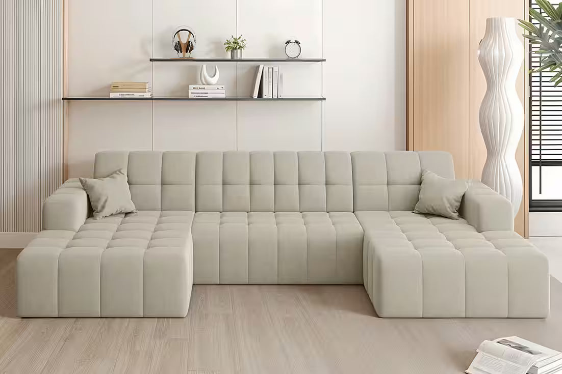 Sofa Wohnlandschaft Nova in Samtvelours, 350 cm Breite