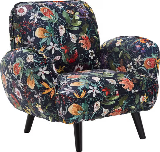 Sessel in Samt Blumenoptik