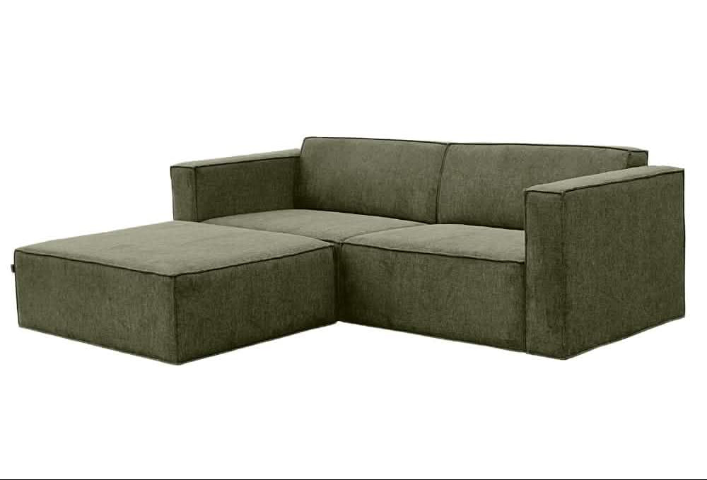 Balu in Strukturstoff Beige + Hocker, 230 cm Breite | PolsterOase