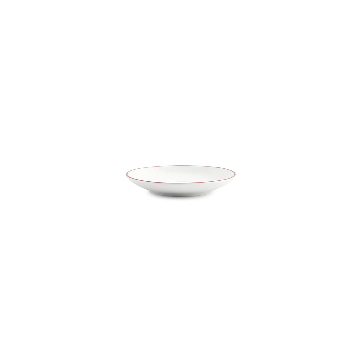 bonbistro Mokka-Untertasse 12,5 cm, burgunderfarbener Rand, Basic White – 6er-Set – Produktansicht 2