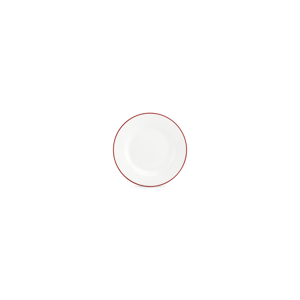 bonbistro Teller 15 cm, burgunderfarbener Rand, Basic White – 6er-Set – Produktansicht 1