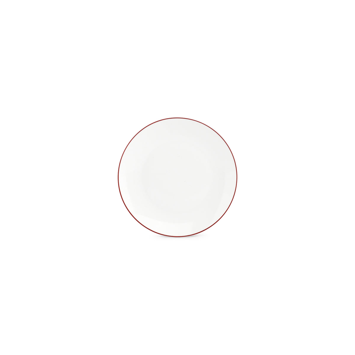 bonbistro Teller 20,5 cm Coupé, bordeauxfarbener Rand, Basic White – 6er-Set – Produktansicht 1