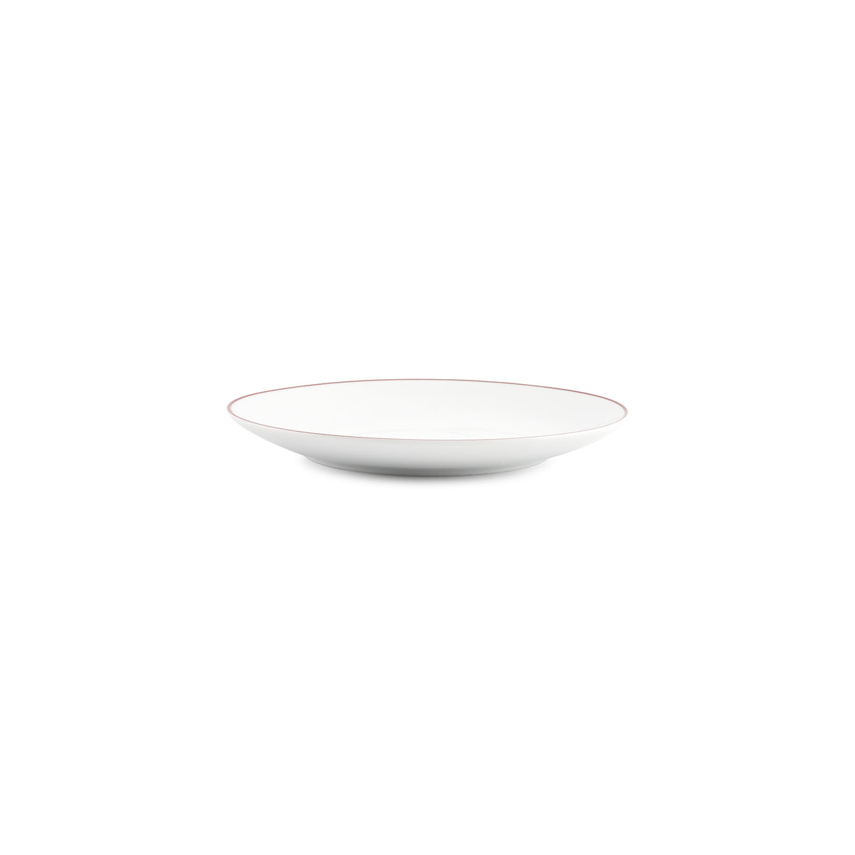 bonbistro Teller 20,5 cm Coupé, bordeauxfarbener Rand, Basic White – 6er-Set – Produktansicht 2