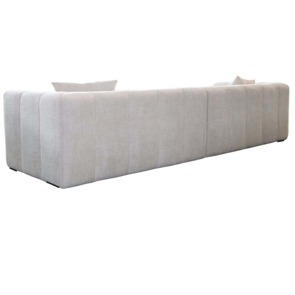 Bora Ecksofa (links) in Bouclé Grau, 304 cm Breite | PolsterOase